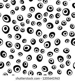 Dark Multicolor, Rainbow vector seamless texture with disks. Blurred decorative design in abstract style with bubbles. Template for business cards, websites.