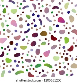 Dark Multicolor, Rainbow vector seamless pattern with spheres. Modern abstract illustration with colorful water drops. Pattern for trendy fabric, wallpapers.