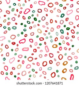 Dark Multicolor, Rainbow vector seamless background with bubbles. Glitter abstract illustration with blurred drops of rain. Pattern for trendy fabric, wallpapers.