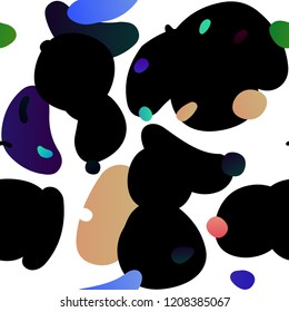 Dark Multicolor, Rainbow vector seamless background with bubbles. Modern abstract illustration with colorful water drops. Pattern for design of window blinds, curtains.