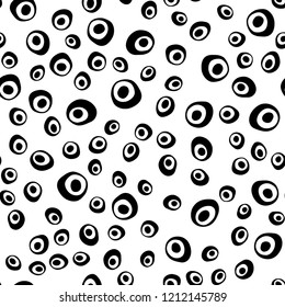 Dark Multicolor, Rainbow vector seamless pattern with spheres. Glitter abstract illustration with blurred drops of rain. Trendy design for wallpaper, fabric makers.