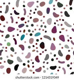 Dark Multicolor, Rainbow vector seamless layout with circle spots. Blurred bubbles on abstract backdrop with colorful gradient. Pattern for trendy fabric, wallpapers.