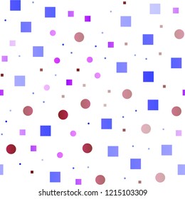 Dark Multicolor, Rainbow vector seamless backdrop with dots, spots, cubes. Abstract backdrop with colorful circles, rectangles. Template for business cards, websites.