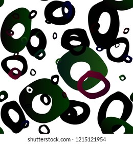 Dark Multicolor, Rainbow vector seamless texture with disks. Glitter abstract illustration with blurred drops of rain. Template for business cards, websites.