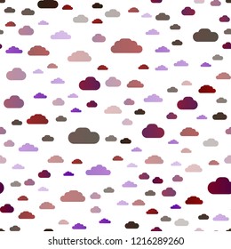 Dark Multicolor, Rainbow vector seamless template with sky, clouds. Colorful illustration consisted of abstract clouds. Pattern for trendy fabric, wallpapers.