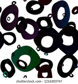 Dark Multicolor, Rainbow vector seamless layout with circle spots. Blurred decorative design in abstract style with bubbles. Trendy design for wallpaper, fabric makers.