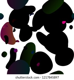 Dark Multicolor, Rainbow vector seamless backdrop with dots, spots. Blurred bubbles on abstract backdrop with colorful gradient. Pattern for design of fabric, wallpapers.