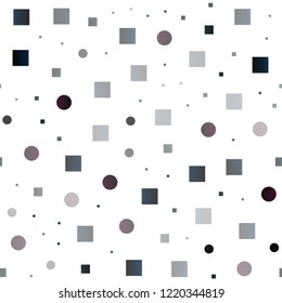 Dark Multicolor, Rainbow vector seamless pattern with spheres, squares. Abstract illustration with colorful circles, rectangles. Template for business cards, websites.