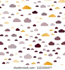 Dark Multicolor, Rainbow vector seamless backdrop with cumulus. Illustration with abstract gradient clouds. Pattern for trendy fabric, wallpapers.