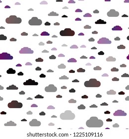 Dark Multicolor, Rainbow vector seamless template with sky, clouds. Colorful illustration with abstract clouds. Pattern for design of fabric, wallpapers.