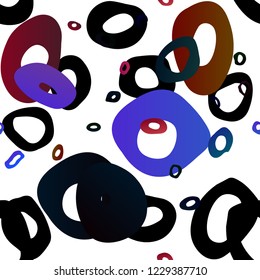 Dark Multicolor, Rainbow vector seamless background with bubbles. Blurred decorative design in abstract style with bubbles. Template for business cards, websites.