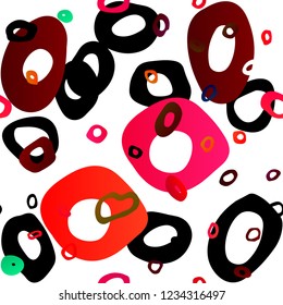 Dark Multicolor, Rainbow vector seamless backdrop with dots, spots. Illustration with set of shining colorful abstract circles. Template for business cards, websites.