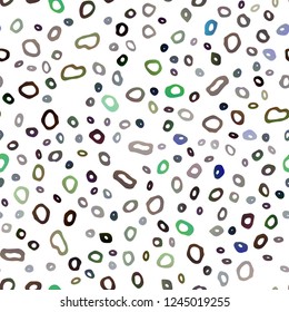 Dark Multicolor, Rainbow vector seamless cover with circles. Blurred bubbles on abstract backdrop with colorful gradient. Pattern for design of window blinds, curtains.