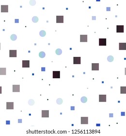 Dark Multicolor, Rainbow vector seamless layout with circle spots, cubes. Colorful illustration with circles, squares in nature style. Trendy design for wallpaper, fabric makers.
