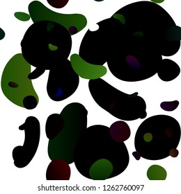 Dark Multicolor, Rainbow vector seamless template with spots. Abstract illustration with colored bubbles in nature style. Pattern for trendy fabric, wallpapers.