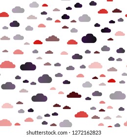 Dark Multicolor, Rainbow vector seamless texture with cloudy sky. Illustration in abstract style with colorful clouds. Template for business cards, websites.