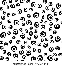 Dark Multicolor, Rainbow vector seamless texture with disks. Illustration with set of shining colorful abstract circles. Pattern for design of fabric, wallpapers.
