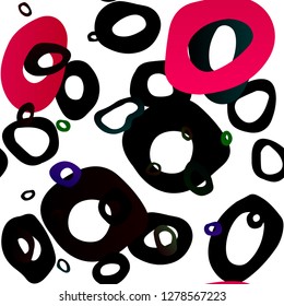 Dark Multicolor, Rainbow vector seamless layout with circle spots. Colorful illustration with blurred circles in nature style. Trendy design for wallpaper, fabric makers.