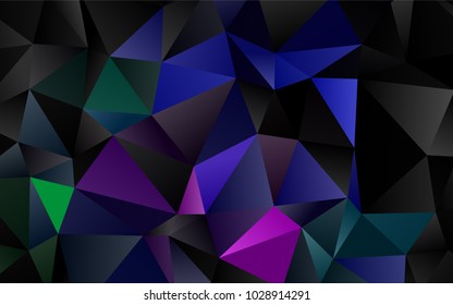 Dark Multicolor, Rainbow vector shining triangular pattern. A sample with polygonal shapes. The template can be used as a background for cell phones.