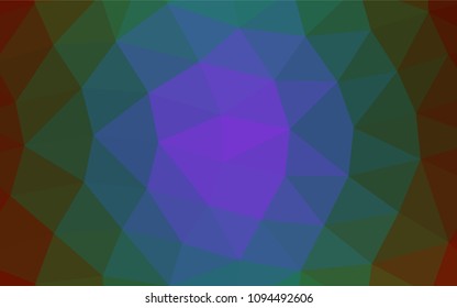 Dark Multicolor, Rainbow vector shining triangular template. Triangular geometric sample with gradient.  Brand new design for your business.