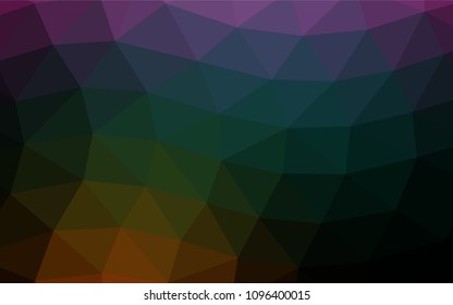 Dark Multicolor, Rainbow vector shining triangular pattern. Colorful abstract illustration with gradient. The best triangular design for your business.
