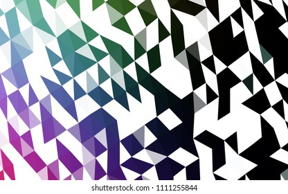 Dark Multicolor, Rainbow vector shining hexagonal background. Modern geometrical abstract illustration with gradient. Triangular pattern for your business design.