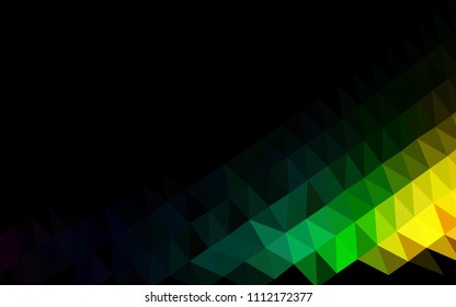 Dark Multicolor, Rainbow vector shining hexagonal background. A vague abstract illustration with gradient. Brand new style for your business design.