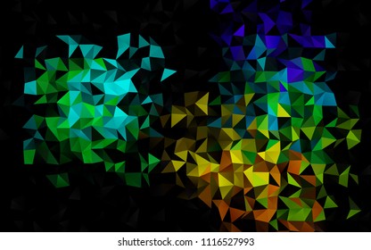 Dark Multicolor, Rainbow vector shining triangular template. Brand-new colored illustration in blurry style with gradient. The textured pattern can be used for background.