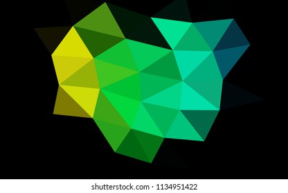 Dark Multicolor, Rainbow vector shining hexagonal shining triangular. A sample with polygonal shapes. Triangular pattern for your business design.