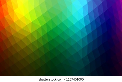 Dark Multicolor, Rainbow vector shining hexagonal template. Geometric illustration in Origami style with gradient.  A completely new template for your business design.