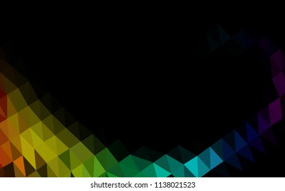Dark Multicolor, Rainbow vector shining hexagonal pattern. Modern geometrical abstract illustration with gradient. A completely new design for your business.