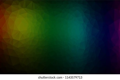 Dark Multicolor, Rainbow vector shining hexagonal background. Colorful illustration in abstract style with gradient. The elegant pattern can be used as part of a brand book.