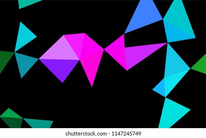 Dark Multicolor, Rainbow vector shining hexagonal template. Shining illustration, which consist of triangles. The elegant pattern can be used as part of a brand book.