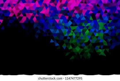 Dark Multicolor, Rainbow vector shining triangular pattern. A vague abstract illustration with gradient. Triangular pattern for your business design.