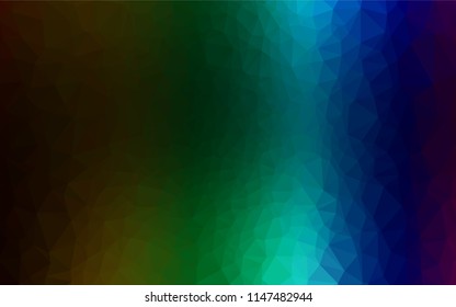 Dark Multicolor, Rainbow vector shining hexagonal pattern. A vague abstract illustration with gradient. Brand new design for your business.