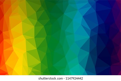 Dark Multicolor, Rainbow vector shining hexagonal template. Creative illustration in halftone style with gradient. The polygonal design can be used for your web site.