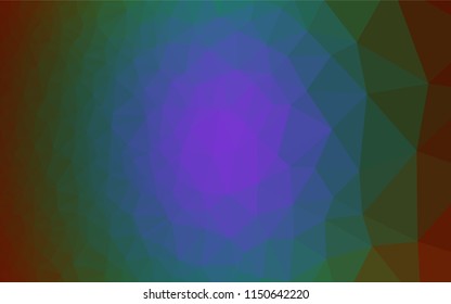 Dark Multicolor, Rainbow vector shining hexagonal pattern. Triangular geometric sample with gradient.  The textured pattern can be used for background.