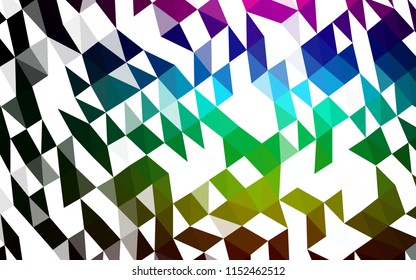 Dark Multicolor, Rainbow vector shining hexagonal background. Creative illustration in halftone style with gradient. Brand new style for your business design.