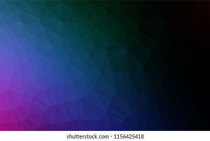 Dark Multicolor, Rainbow vector shining hexagonal template. Colorful illustration in abstract style with gradient. Brand new design for your business.