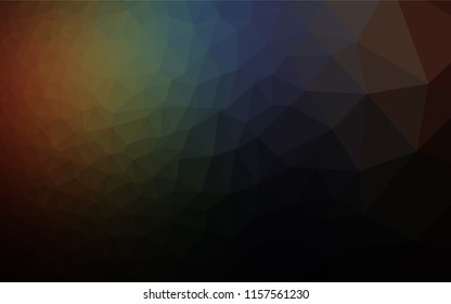 Dark Multicolor, Rainbow vector shining hexagonal template. An elegant bright illustration with gradient. The template can be used as a background for cell phones.