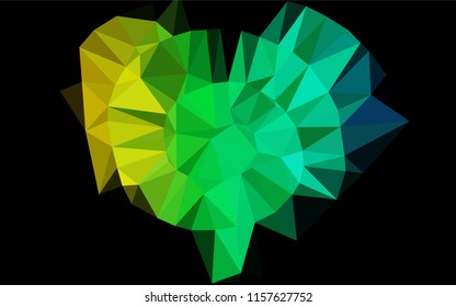 Dark Multicolor, Rainbow vector shining hexagonal pattern. Creative geometric illustration in Origami style with gradient. A new texture for your design.