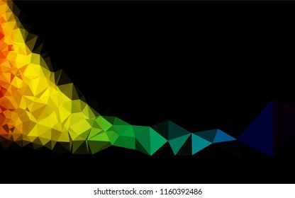 Dark Multicolor, Rainbow vector shining hexagonal pattern. Modern geometrical abstract illustration with gradient. The template can be used as a background for cell phones.