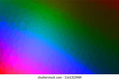 Dark Multicolor, Rainbow vector shining hexagonal background. Modern geometrical abstract illustration with gradient. A completely new template for your business design.