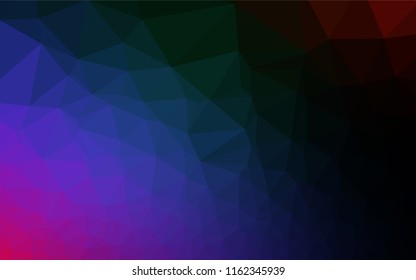 Dark Multicolor, Rainbow vector shining hexagonal pattern. Glitter abstract illustration with an elegant design. Brand new style for your business design.