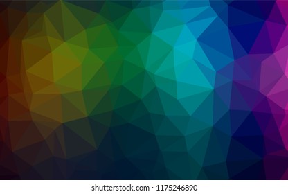 Dark Multicolor, Rainbow vector shining hexagonal background. A vague abstract illustration with gradient. The template can be used as a background for cell phones.