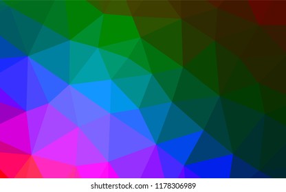 Dark Multicolor, Rainbow vector shining hexagonal template. Triangular geometric sample with gradient.  The completely new template can be used for your brand book.