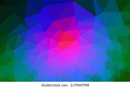 Dark Multicolor, Rainbow vector shining hexagonal template. Glitter abstract illustration with an elegant design. A completely new design for your business.