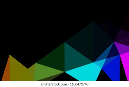 Dark Multicolor, Rainbow vector shining hexagonal background. Colorful abstract illustration with gradient. Brand new design for your business.