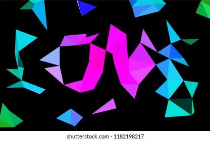 Dark Multicolor, Rainbow vector shining hexagonal background. Glitter abstract illustration with an elegant design. The best triangular design for your business.