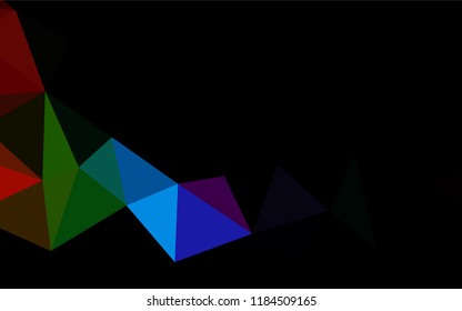 Dark Multicolor, Rainbow vector shining hexagonal pattern. Shining colored illustration in a Brand new style. A completely new design for your business.